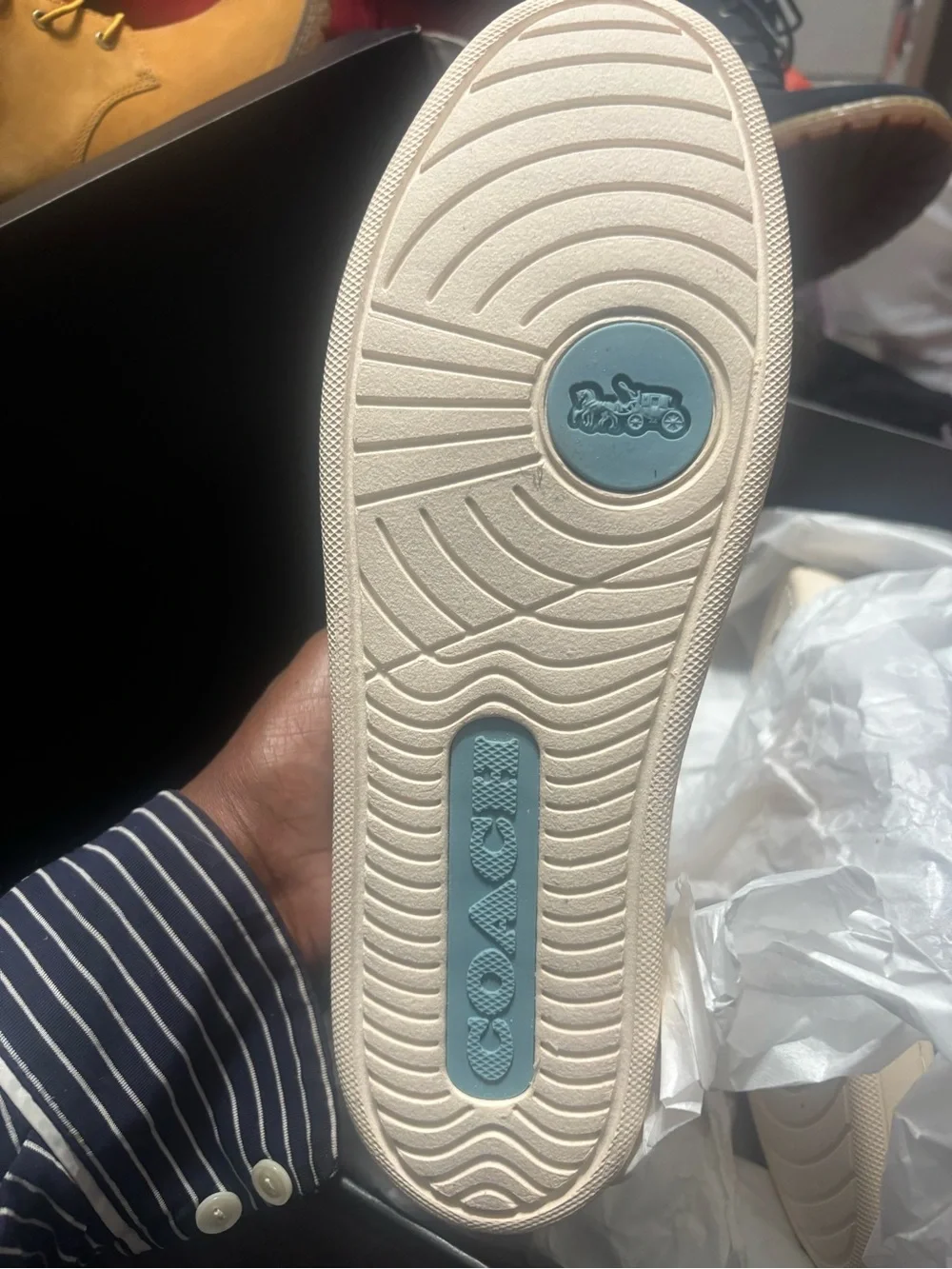 Coach Baby Blue Monogram Slip-On Sneaker
